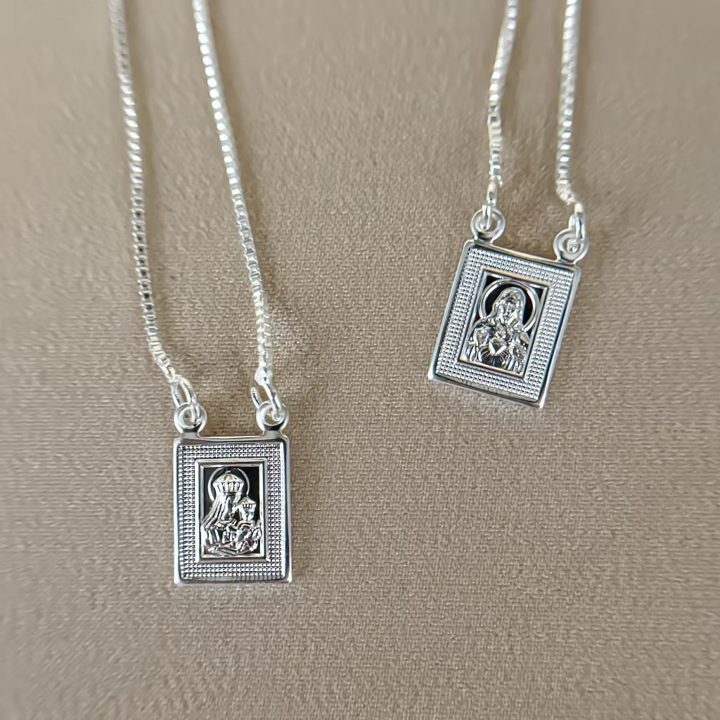 Escapulário Retangular Religioso – Banhado a Ouro 18K