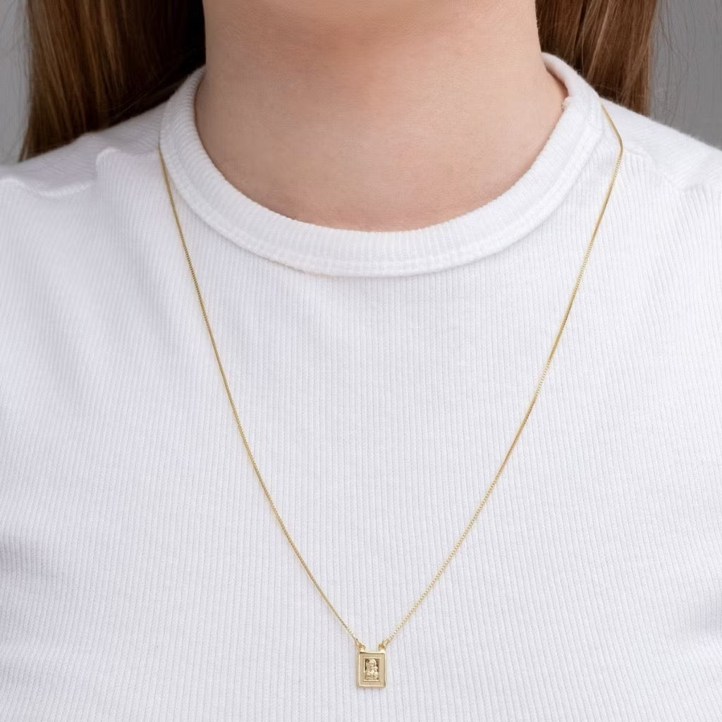 Escapulário Retangular Religioso – Banhado a Ouro 18K