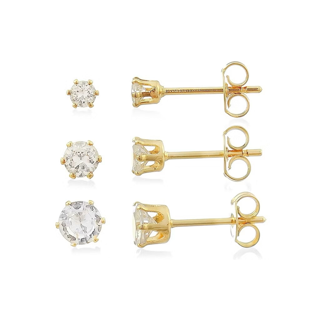 Trio de Brincos Ponto de Luz – Banhados em Prata 925