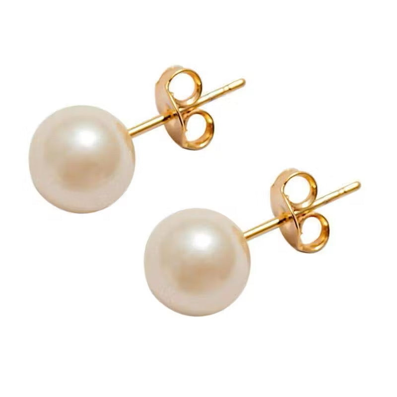 Brinco Clássico de Pérola com Pino – Banhado a Ouro ou Prata