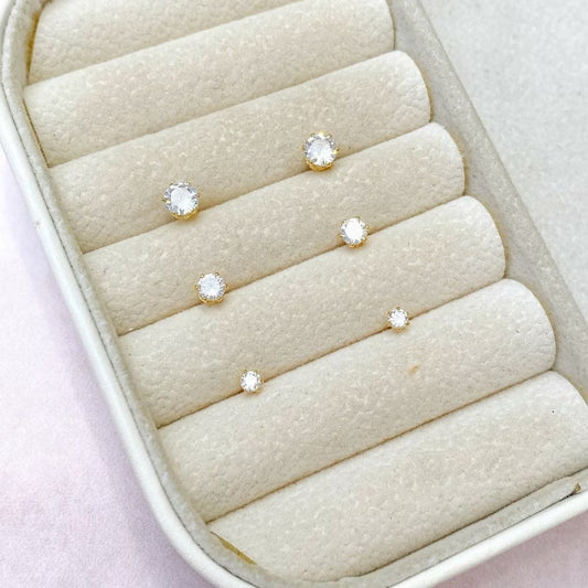 Trio de Brincos Ponto de Luz – Banhados em Prata 925