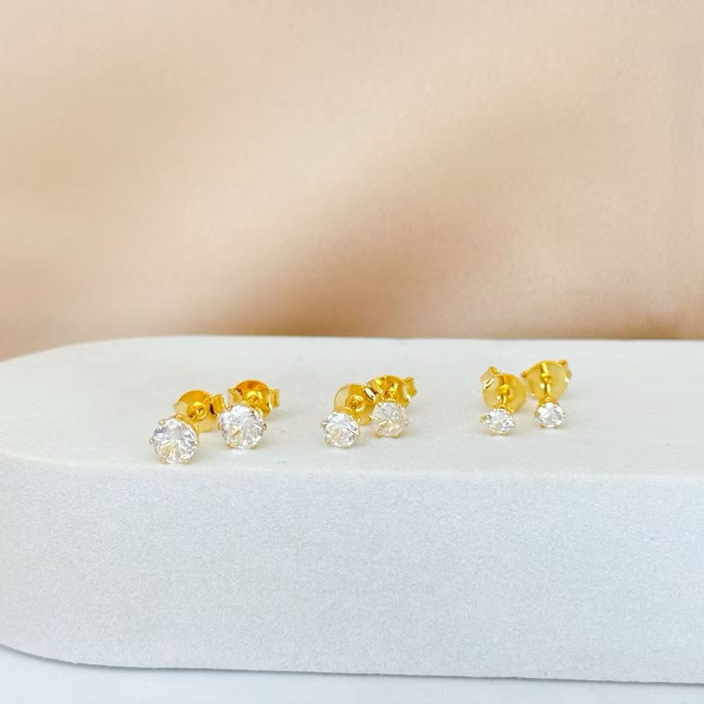 Trio de Brincos Ponto de Luz – Banhados em Prata 925