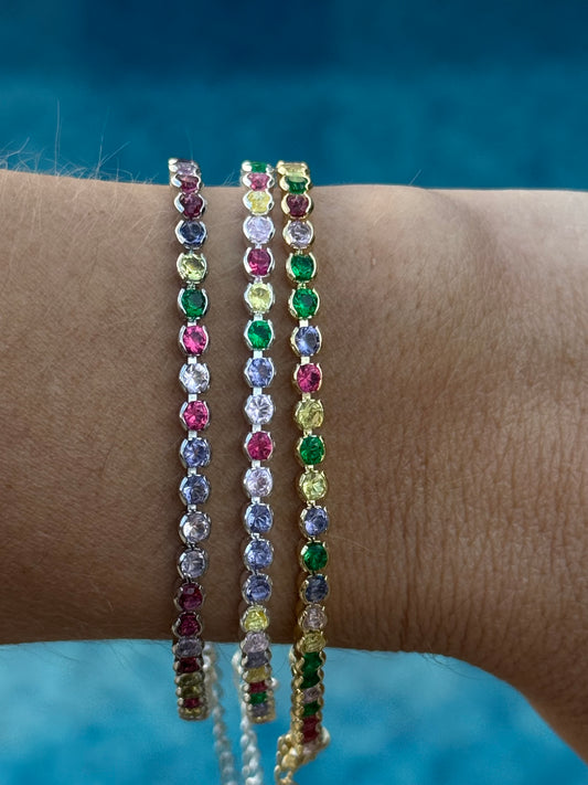Pulseira com pedras colorida