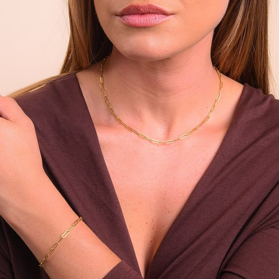 Conjunto Corrente Cartier Banhado a Ouro 18K – Colar + Pulseira